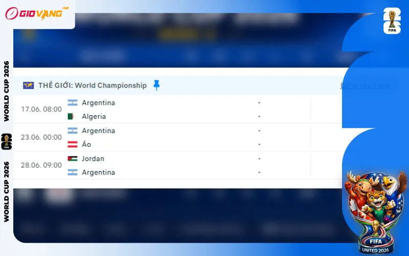 Lịch Thi Đấu Đội Tuyển Argentina Tại World Cup 2026