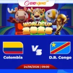 Soi kèo Colombia vs DR Congo 09h00 ngày 24/6/2026 – World Cup 2026